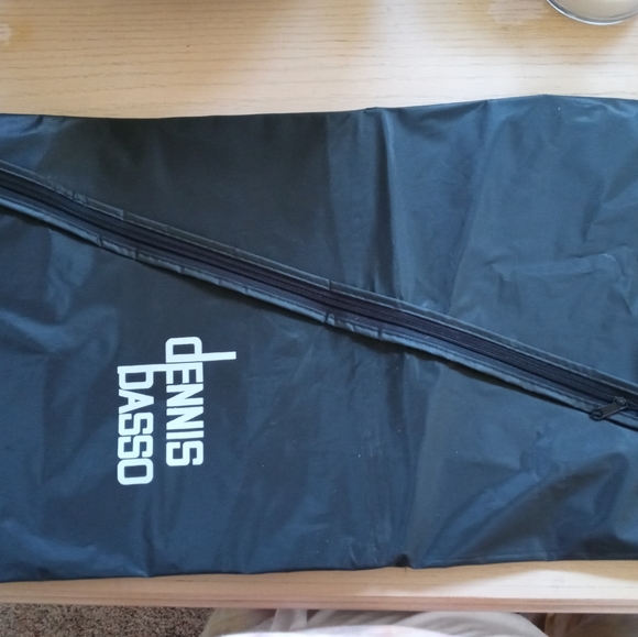 Dennis Basso Black Suede Sz 2X Floral Lined Dress Coat, Garment Bag Purple Blue - Picture 8 of 11